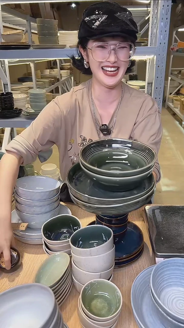 瓷222高温釉下彩陶瓷餐具默认微瑕
