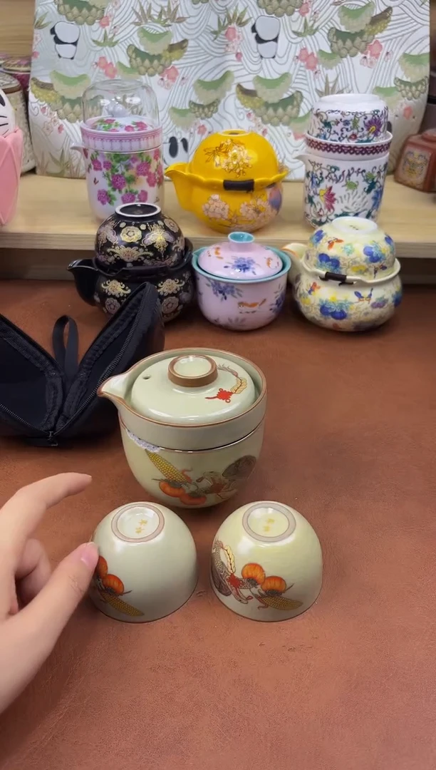 陶陶瓷茶具摆件旅行套组