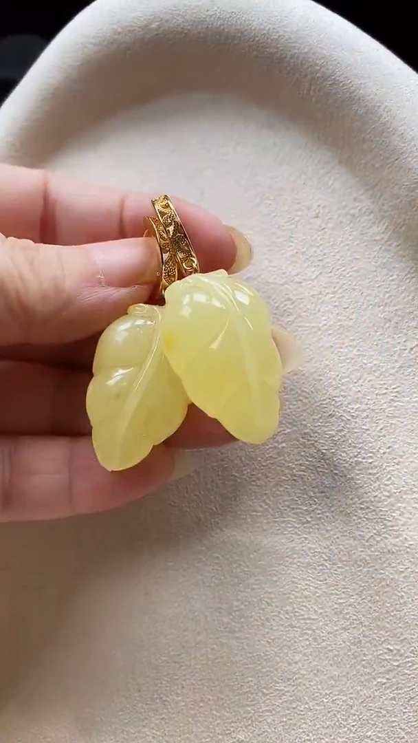 琥珀未镶嵌耳饰耳环