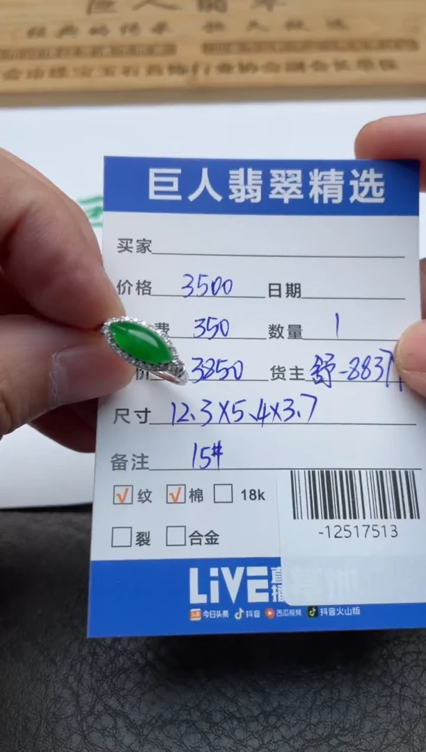 颈饰18K金镶嵌翡翠戒指多人-12517513