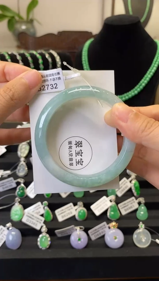 未镶嵌手镯翡翠B2732 正圈56 含运营费