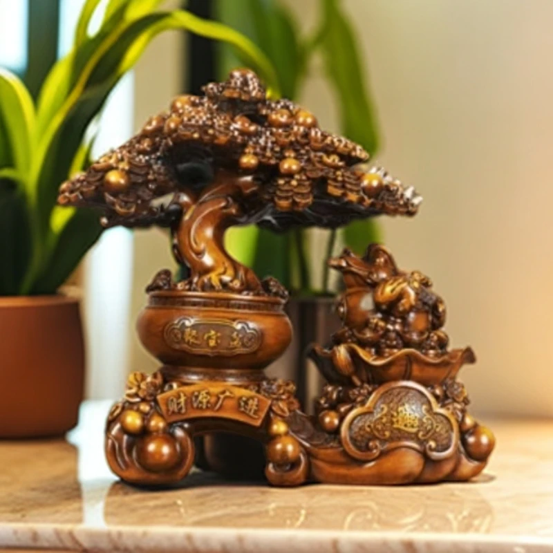 财源广进摇钱树装饰摆件办公室前台吧台送礼摆件长39cm高40cm SPG