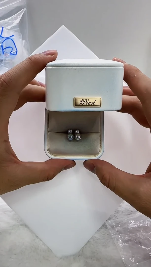 【闪购商品】海水珍珠DA银S925镶嵌a622 灰珠耳环7