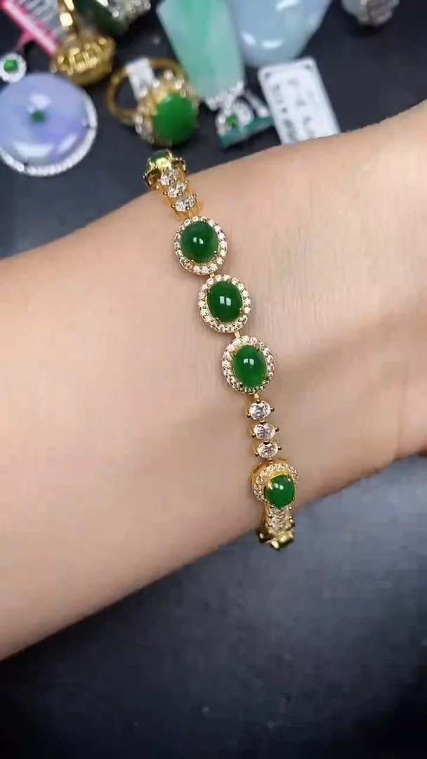 银S925镶嵌戒指翡翠3410
