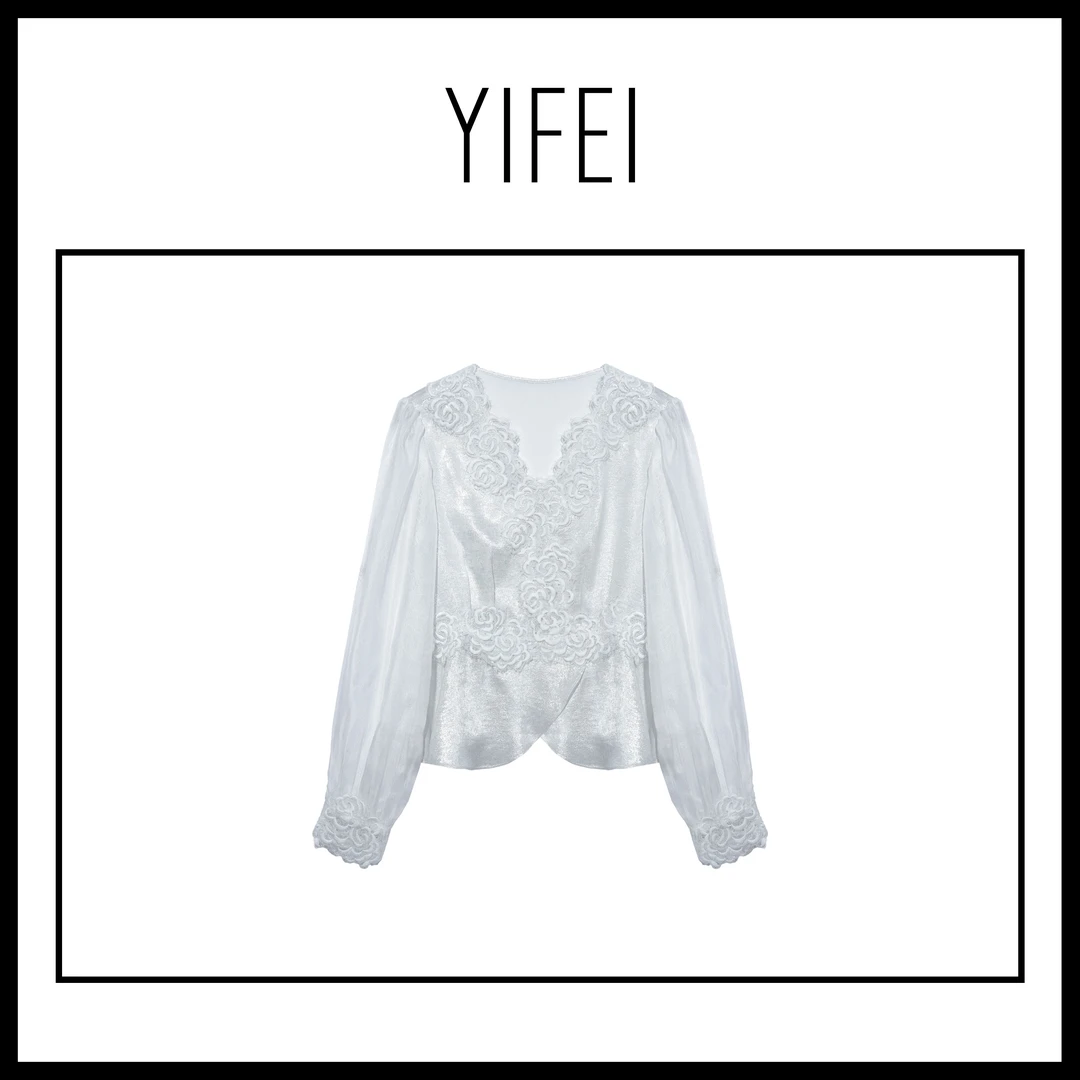 【歌蒂尔】刺绣长袖衬衫爆款千金清冷感贵系衣服CG510508Y