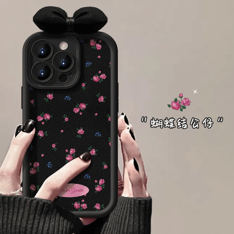 天眼小羊皮满屏花朵适用华为mate60pro手机壳Pura70新款nova12/11