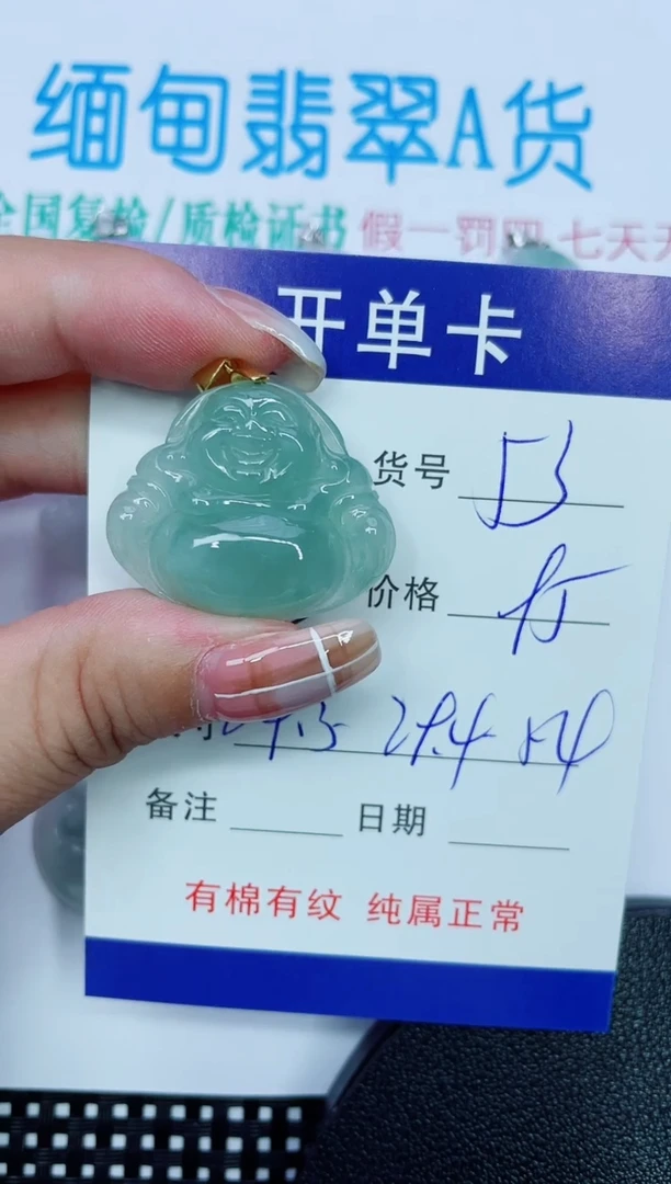 吊坠(赠链)银S925镶嵌翡翠53