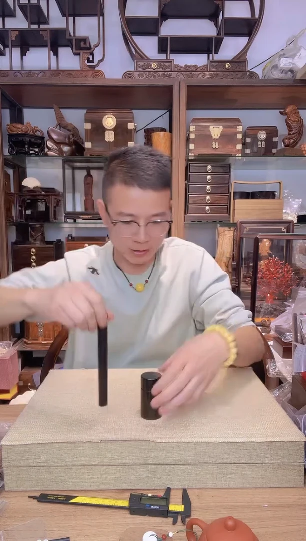 乌木类书架595紫光檀茶刀+牙签罐