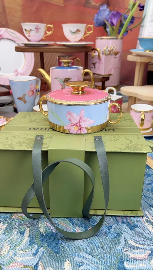 瓷片卡特兰双耳炖盅