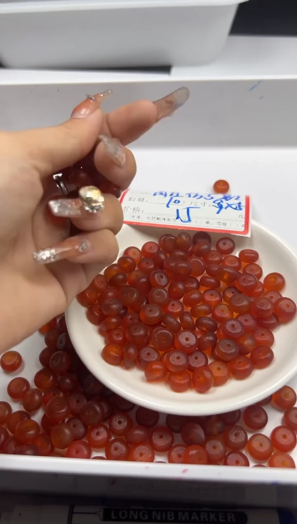 南红玛瑙未镶嵌颈饰w1785南红算盘9*5mm*10颗