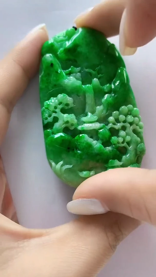 定制翡翠未镶嵌4852ms-毛货135山水