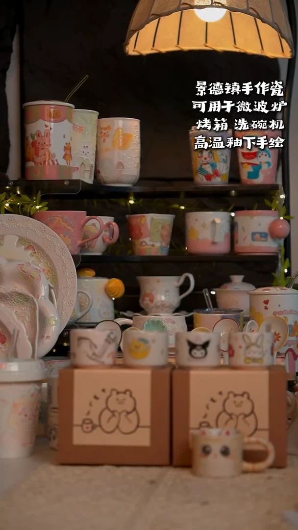 团****腿景德镇釉下彩手绘一口杯