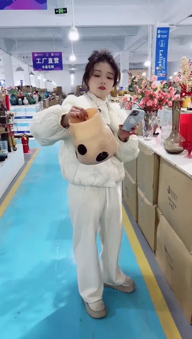 【闪购商品】玻璃私花主义花瓶厂-微瑕--QSYE