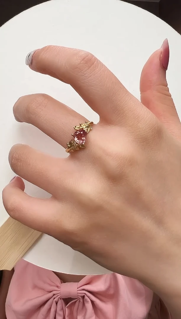 18K金镶嵌戒指尖晶石9【】