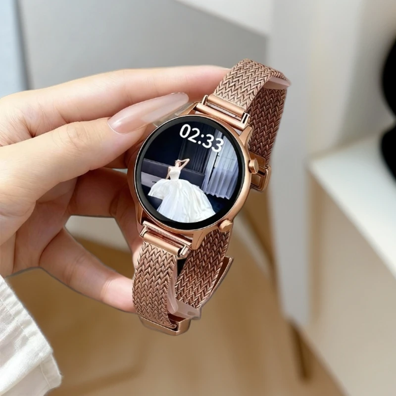 华强北智能手表时尚百搭运动手环蓝牙通话女款女士手表钢带麦穗