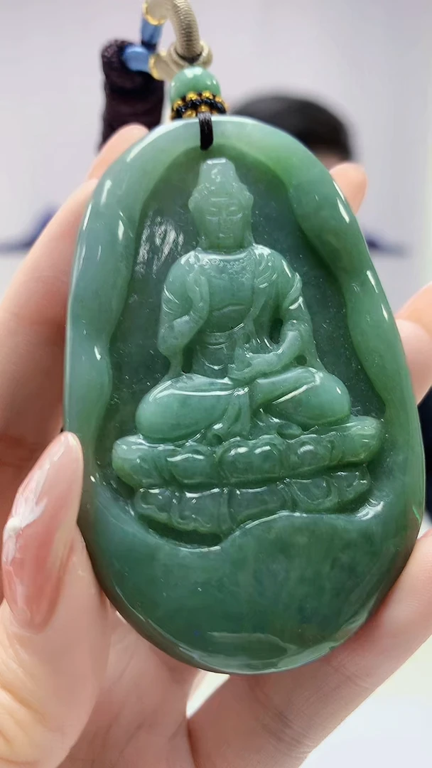 【闪购商品】定制翡翠未镶嵌4917DD-毛货挂件观音62