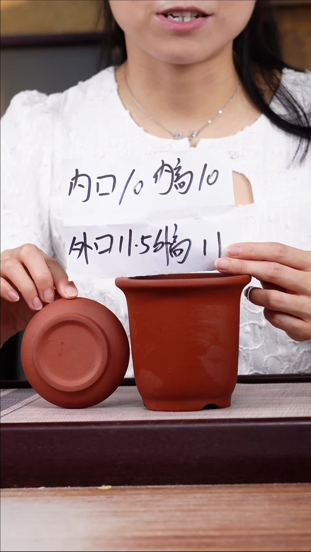 紫砂花盆新款清水泥素面迷你小金钟一只带托