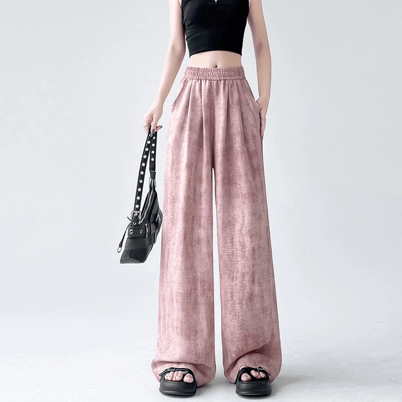 【含含宠粉福利】垂感直筒夏季麻扎染山本裤休闲薄款宽松长裤3080