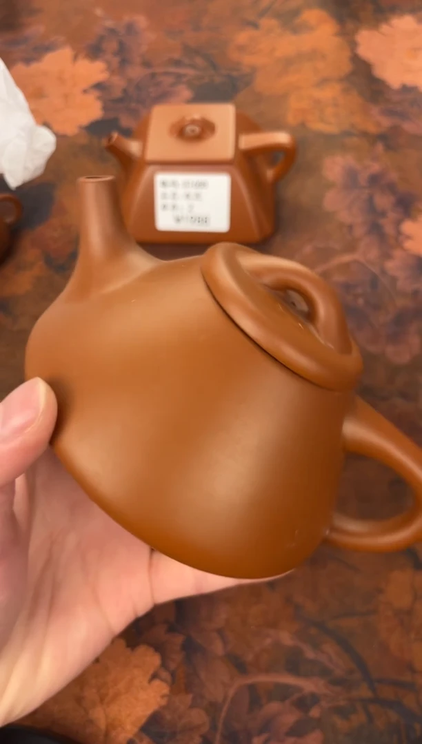 茶杯紫砂-高足朱泥大石瓢紫砂