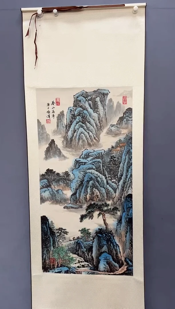 国画梅清老师4.5pc山水卷轴作品