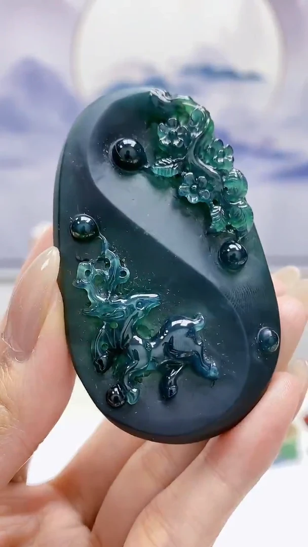 定制翡翠未镶嵌0405MM-毛货挂件67