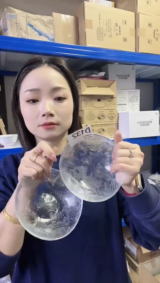 【闪购商品】瓷片进口家用百货14cm玻璃钵两只D132