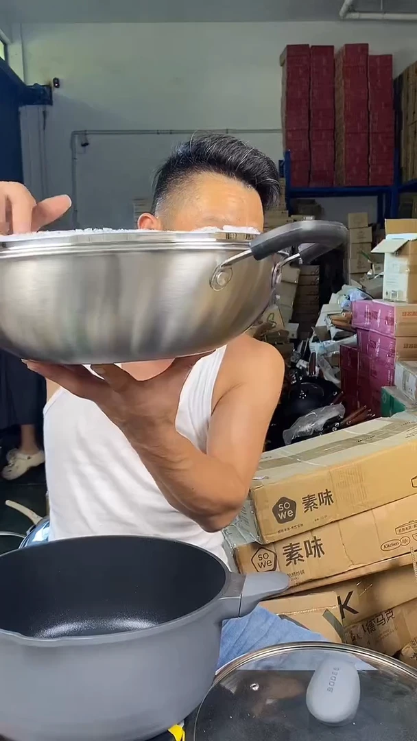 食品级塑料1德马克蜂窝炒锅34有盖