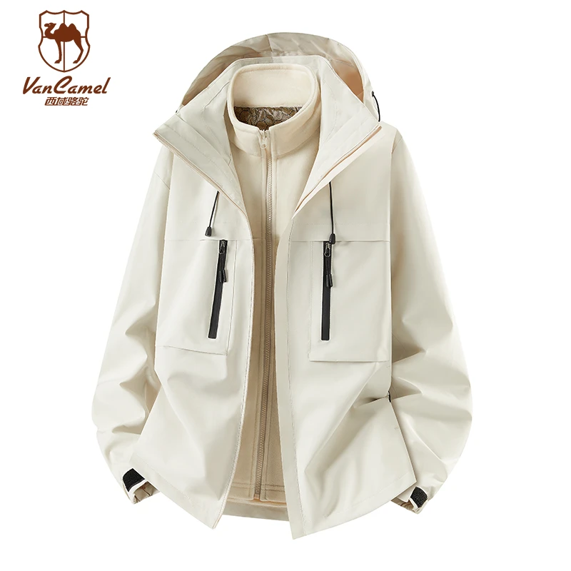 VANCAMEL/西域骆驼户外情侣可拆卸三合一两件套保暖外套LBJNS550