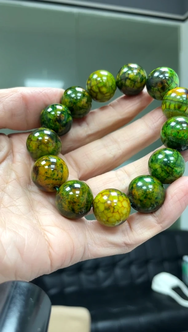 未镶嵌手串玛瑙/玉髓青龙药丸石卡18mm 手串