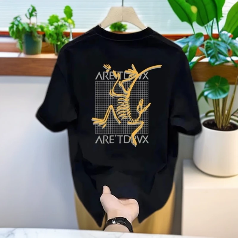 2025夏季男士时尚修身休闲潮流半袖ins运动印花T恤百搭宽松短袖