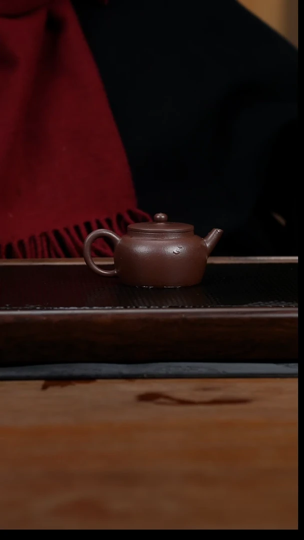 茶壶紫砂100cc黄龙山原矿紫泥平盖莲子13
