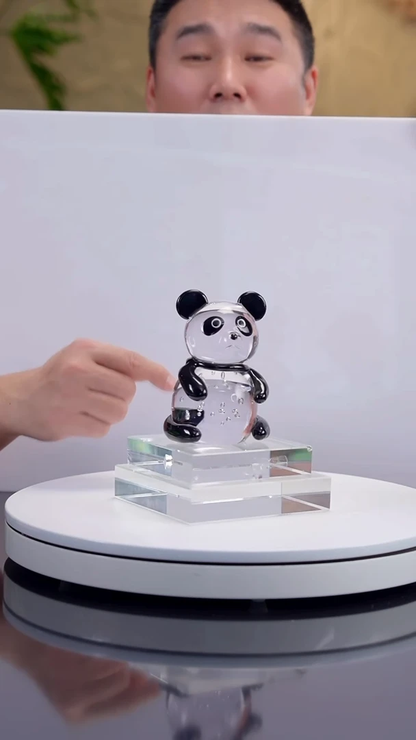 手工艺品琉璃设计款小熊猫摆件