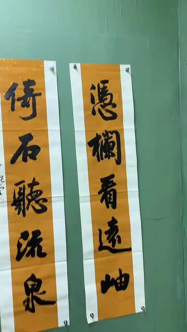 竖款精品书法对联