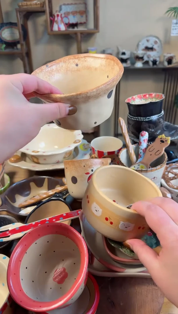 【闪购商品】面包点点果篮高温瓷器