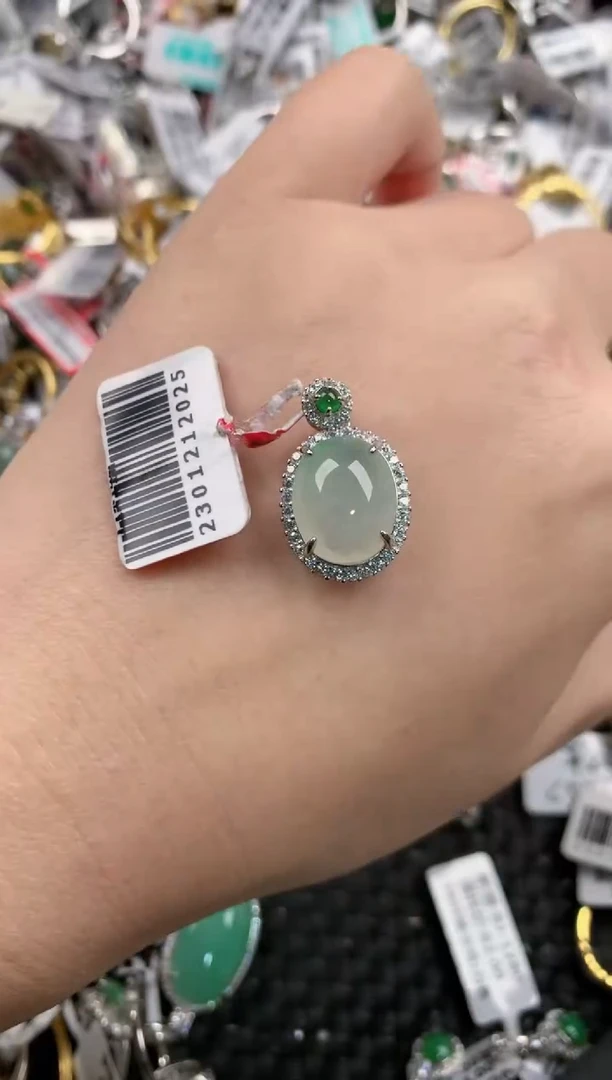 银S925镶嵌戒指翡翠161616---1