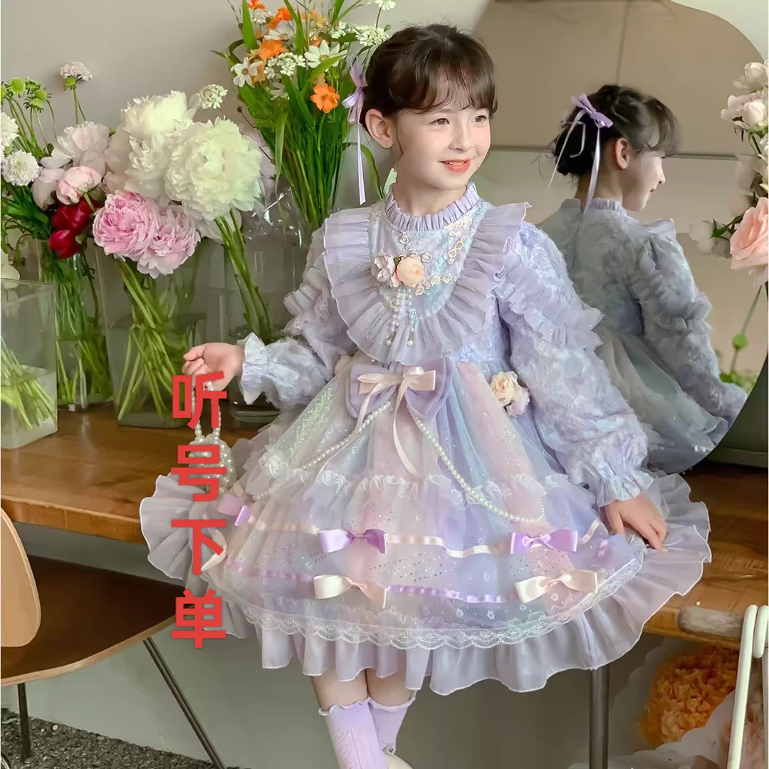 听号下单时尚款连衣裙（听号下单）洋气宝宝女童蕾丝夏季少女公主裙