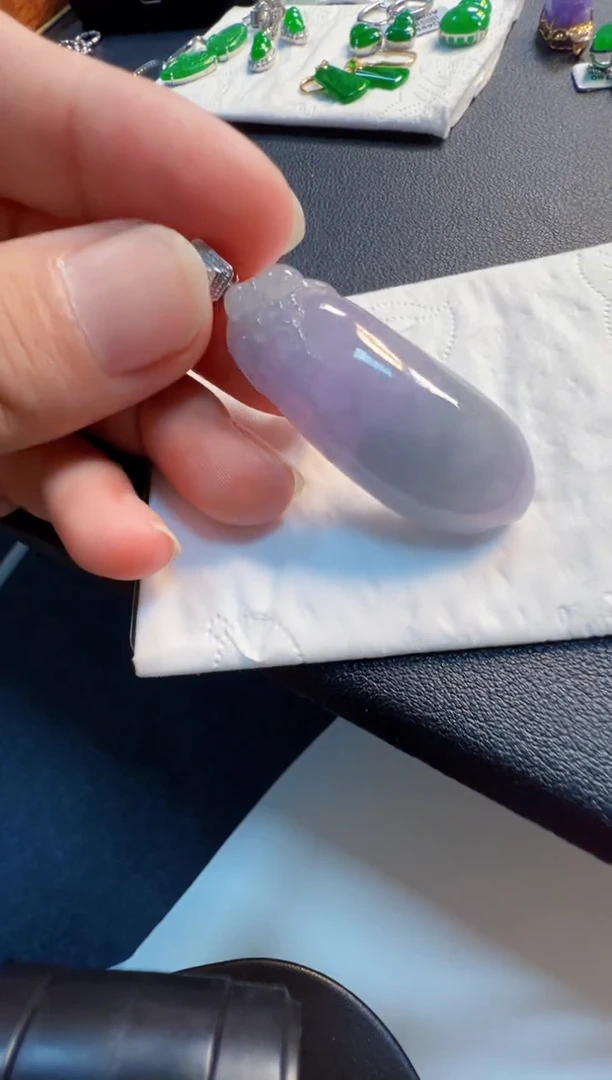 吊坠(不含链)18K金镶嵌翡翠3980