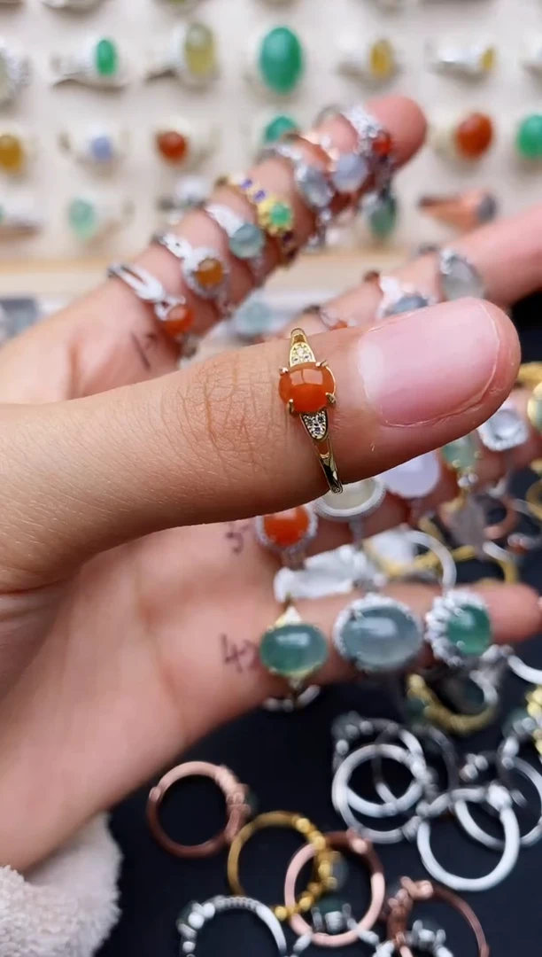 【闪购商品】翡翠戒指银S925镶嵌缅甸翡翠