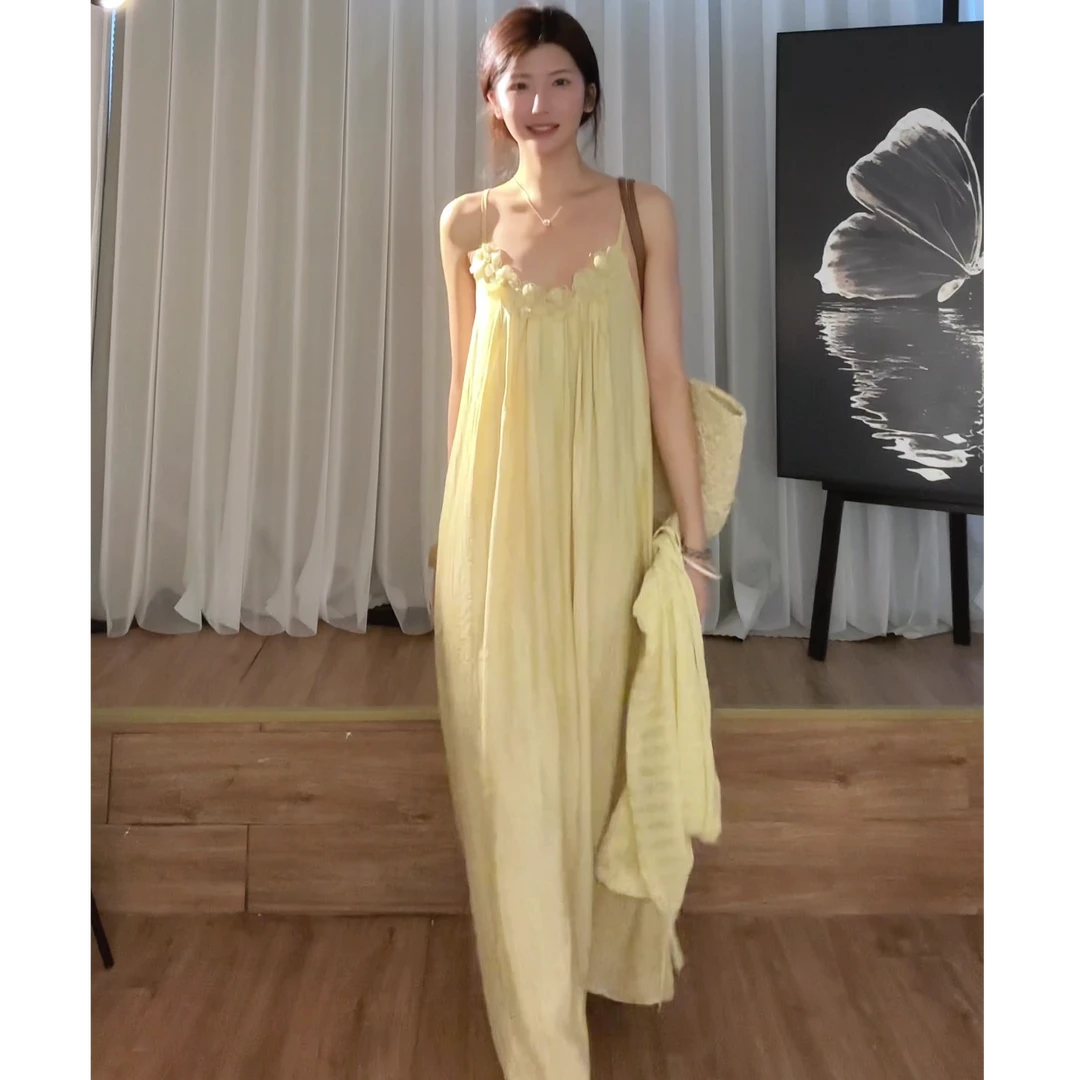 波西米亚度假风法式优雅长裙2025海边度假穿搭洋气连衣裙温柔减龄