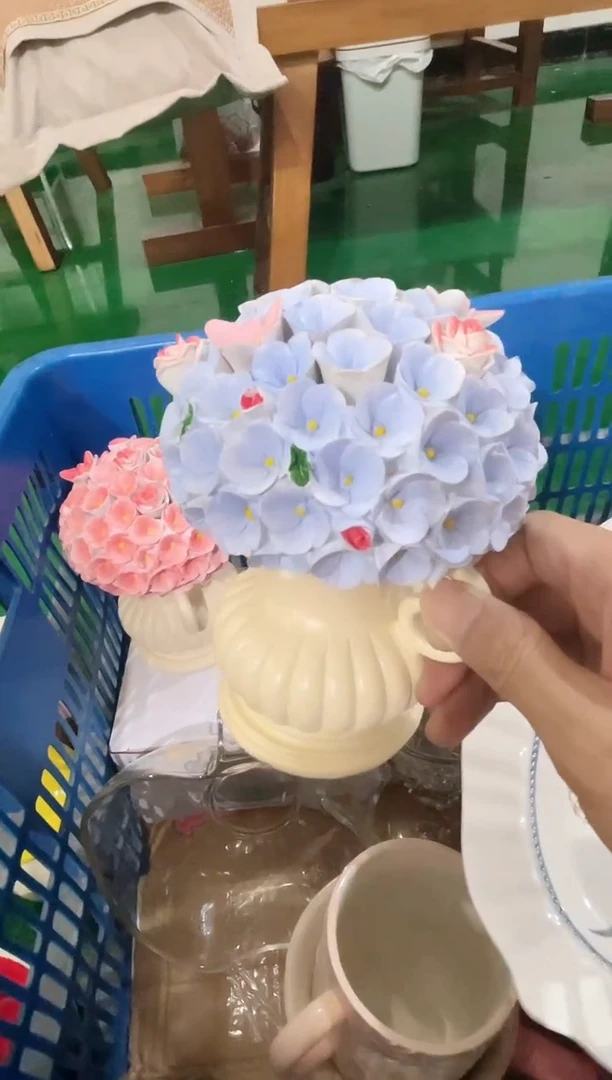 其他蓝色绣球花水果叉套装，开播福利，拼手速