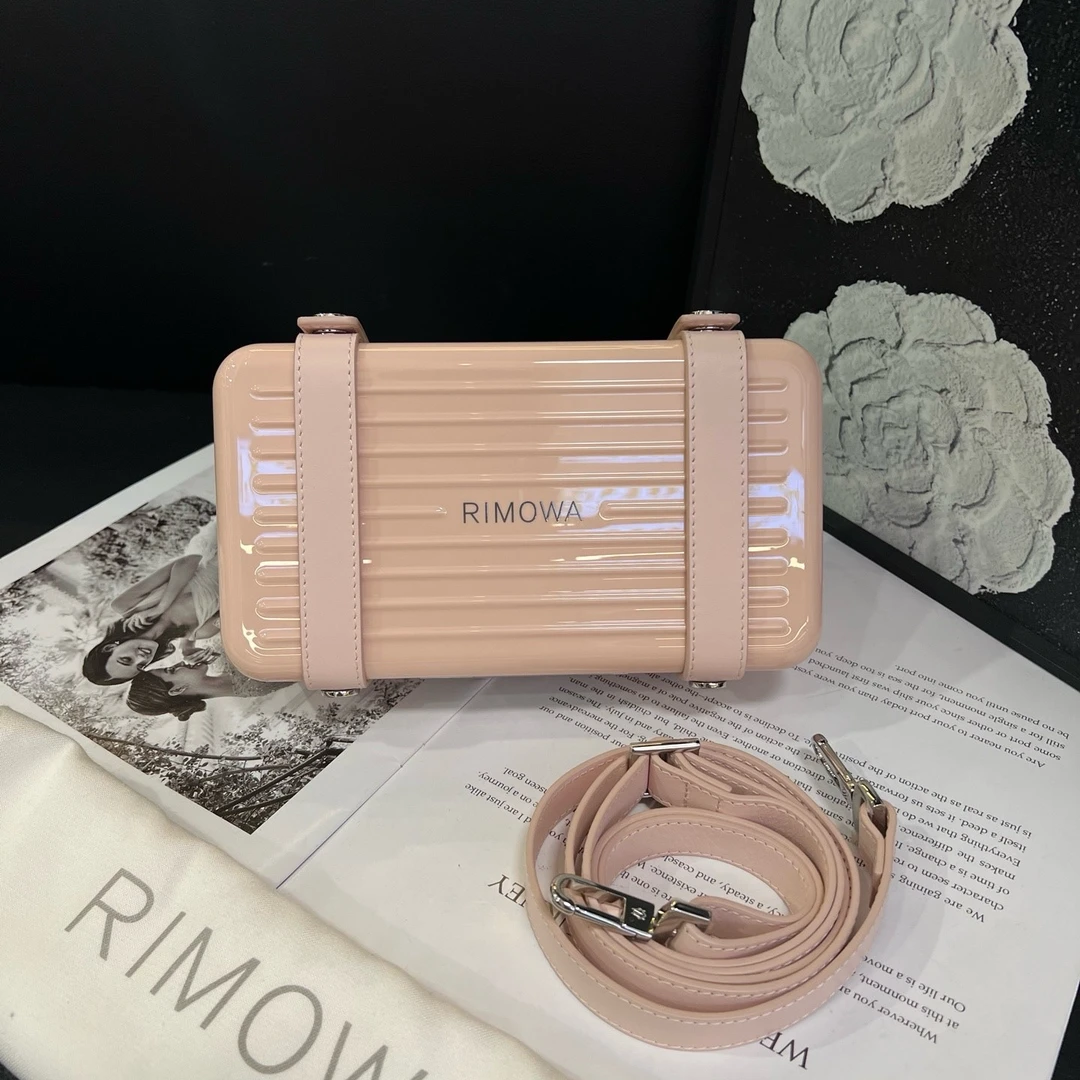 99新  Rimowa粉色行李箱盒子单肩包B3850