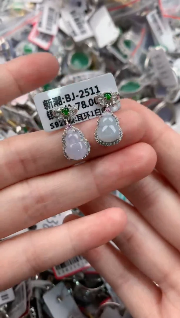 银S925镶嵌戒指翡翠2222      3