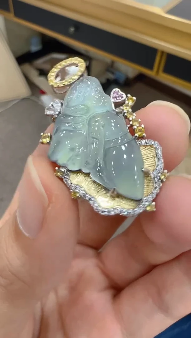 翡翠银S925镶嵌吊坠(不含链)多样性团购发一件