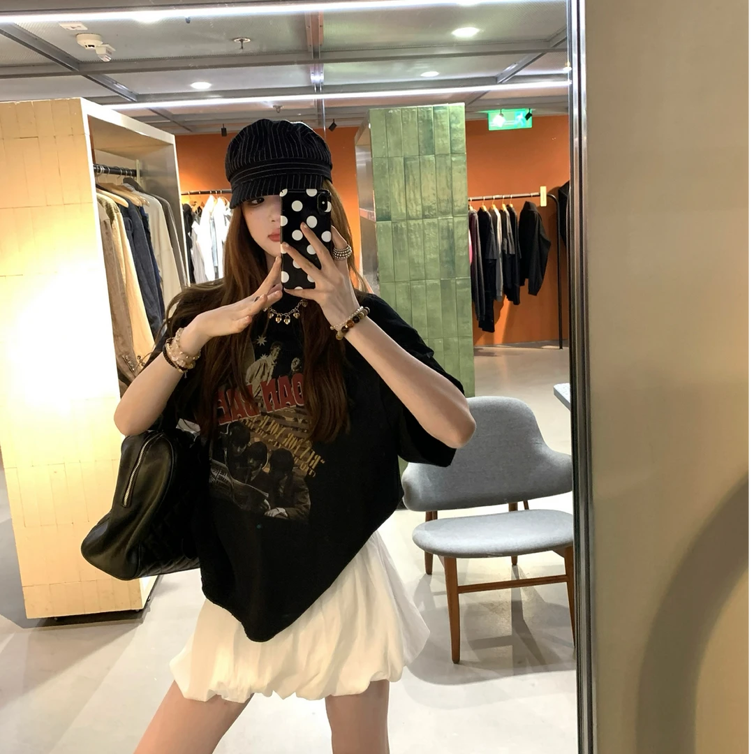 aaaaxbbb 西西里晚祷 超火花苞裙天丝显瘦百搭短裙减龄休闲半身裙