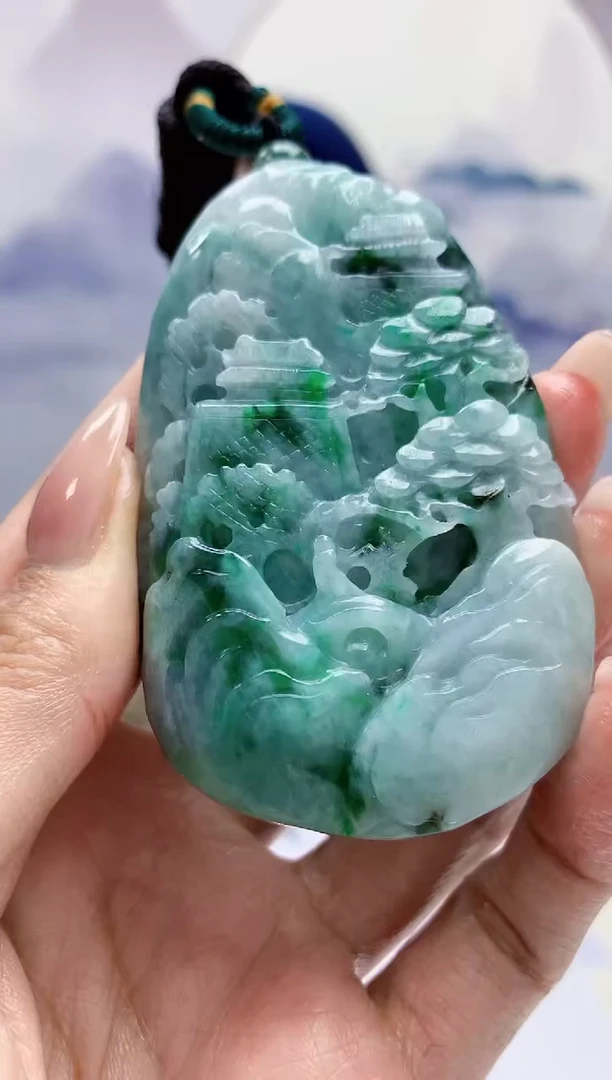 【闪购商品】定制翡翠未镶嵌0405MM-毛货挂件80