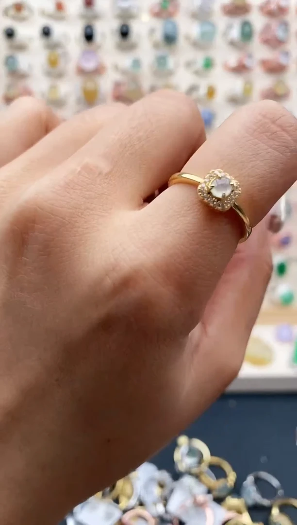 【闪购商品】翡翠戒指银S925镶嵌缅甸天然A货翡翠111  2+9