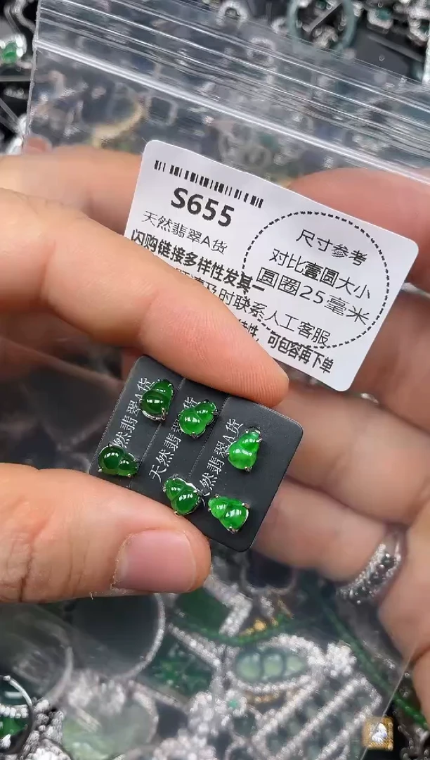 颈饰未镶嵌翡翠S655耳钉 多样性发其一