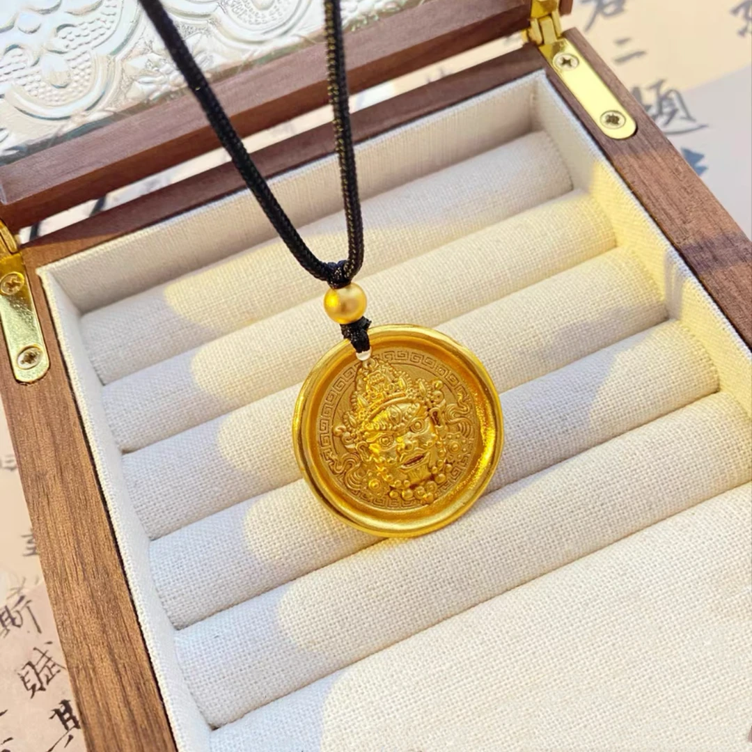 非金属布艺项链 2470新中式古法雕刻黄才才毛衣链