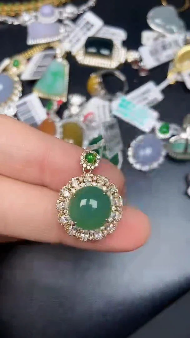 银S925镶嵌戒指翡翠1800