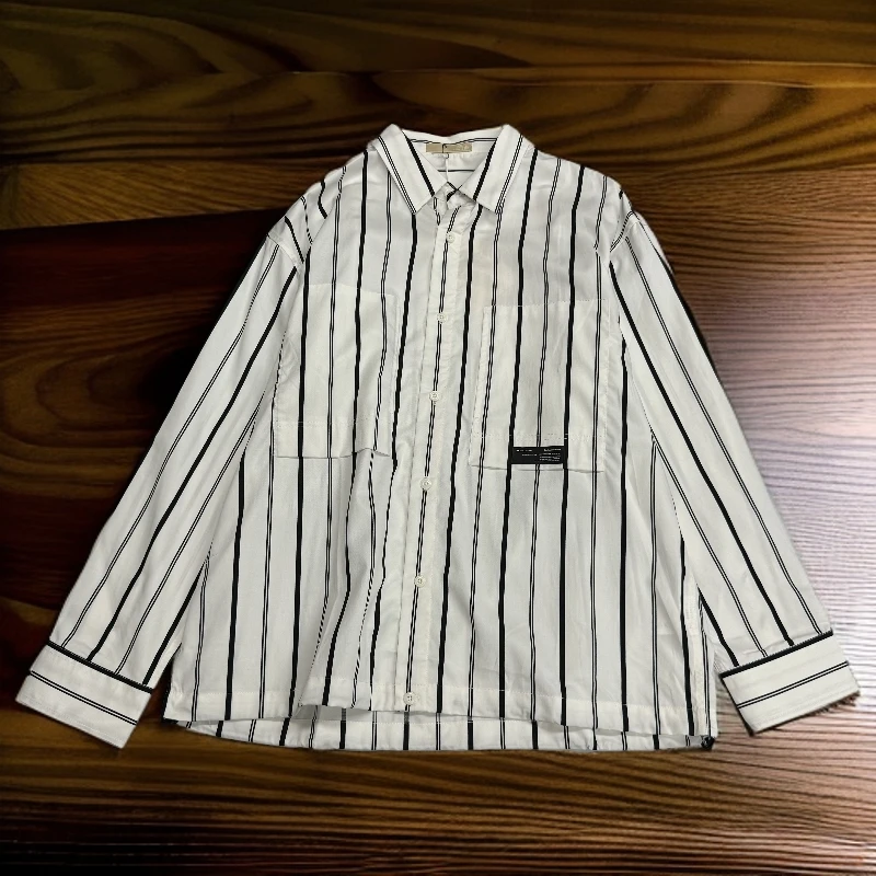 【莱塞尔+棉】春季条纹长袖衬衫商务高级感通勤宽松休闲衬衣25678